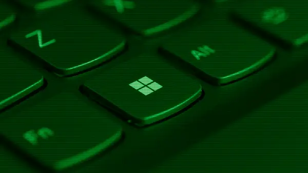 La tecla con el logotipo de Windows en un teclado de ordenador