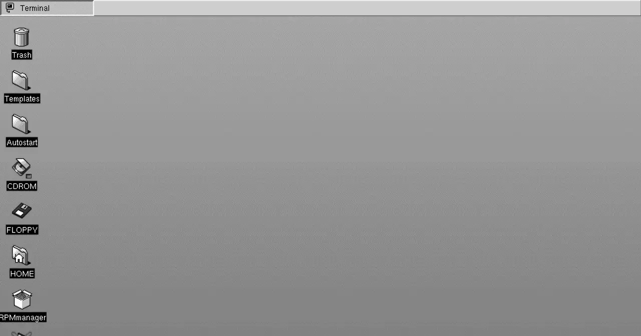 Captura del escritorio KDE 1.0 (marzo de 1999), el entorno gráfico por el que apostó Caldera OpenLinux