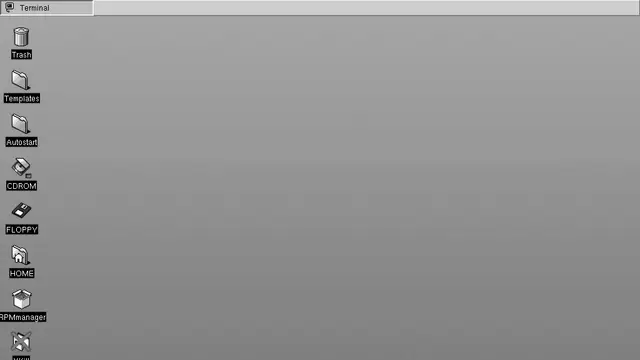 Captura del escritorio KDE 1.0 (marzo de 1999), el entorno gráfico por el que apostó Caldera OpenLinux