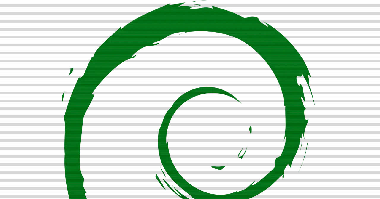 Official Debian logo: the red swirl next to the word debian