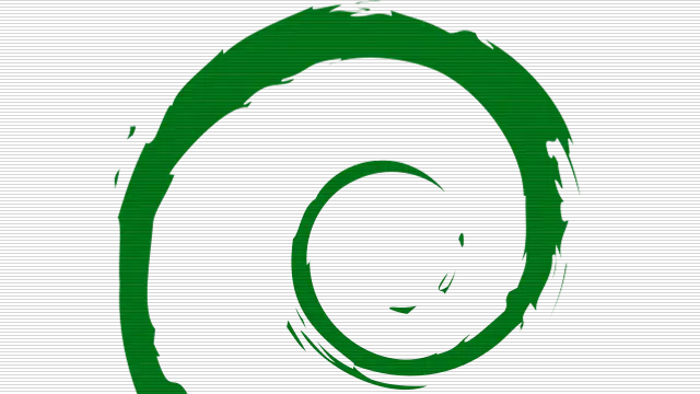 Logo oficial de Debian: el espiral rojo junto a la palabra debian