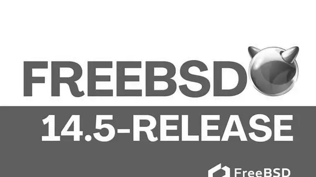Ilustración de FreeBSD 14.5-RELEASE con el logotipo del demonio de FreeBSD