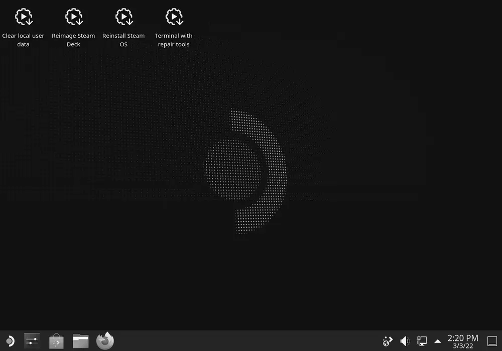 Captura del escritorio de SteamOS 3.0, basado en Arch Linux, en la Steam Deck
