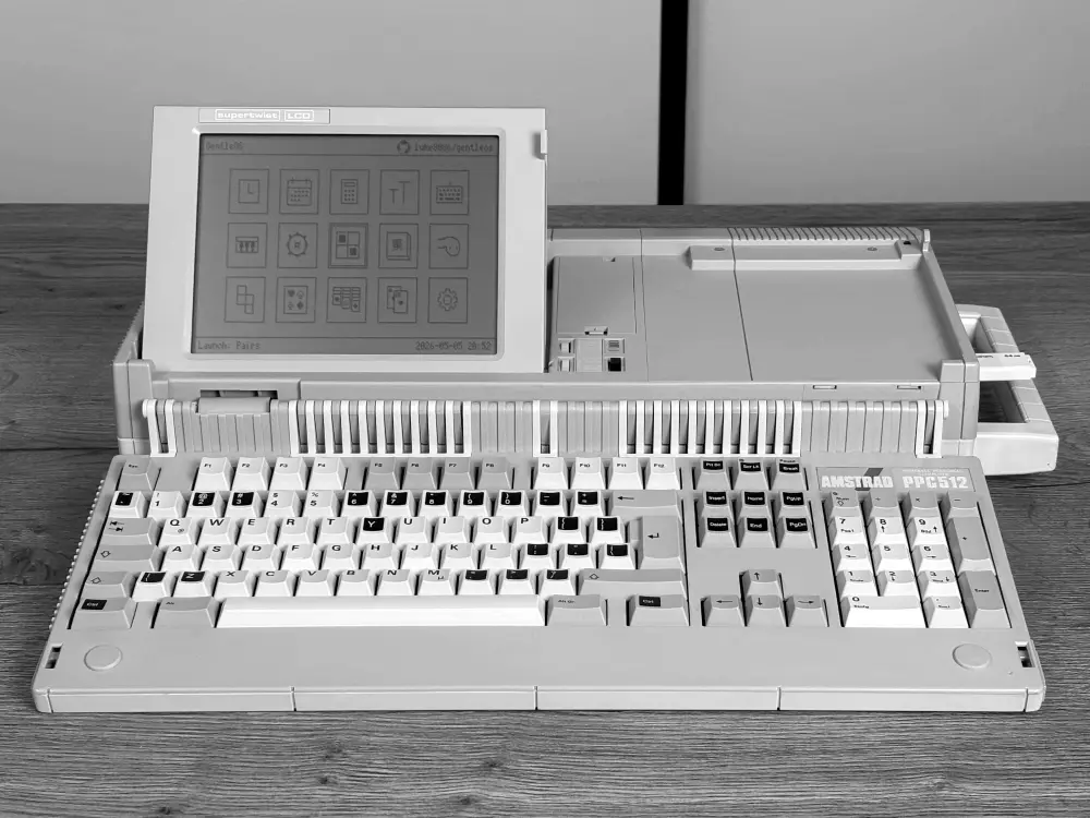 GentleOS/16 arrancado en un Amstrad PPC 512 con procesador NEC V30