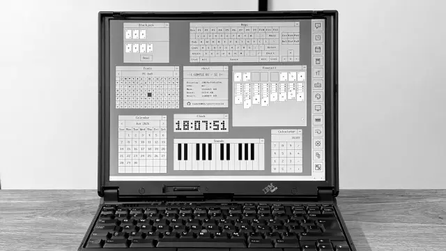 GentleOS/32 corriendo en un IBM ThinkPad 380Z con procesador Pentium II