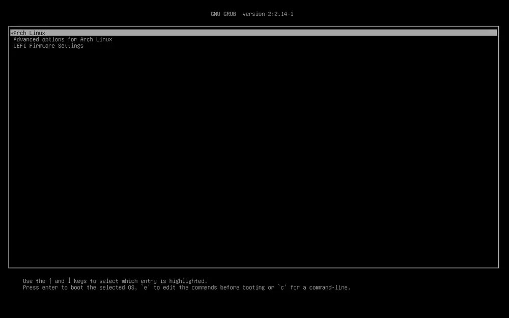 Captura del menú de arranque de GRUB 2 con varias entradas de sistema operativo y kernel