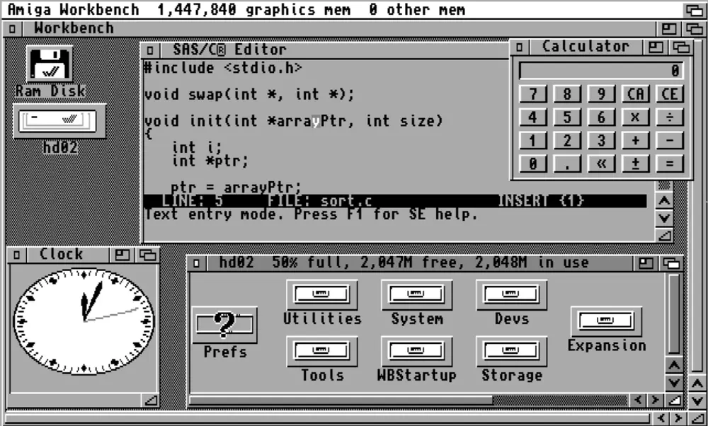 Captura del escritorio Workbench 3.1 de AmigaOS