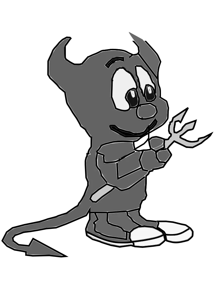 El BSD Daemon, apodado Beastie, la mascota de FreeBSD: un diablillo rojo con tridente y zapatillas