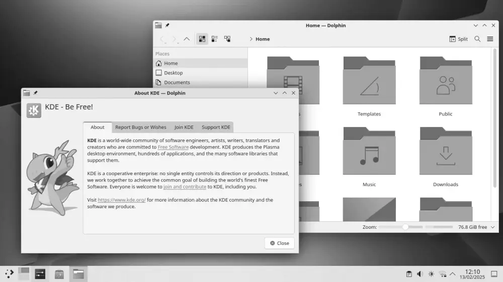 Captura del escritorio KDE Plasma 6 con el tema Breeze sobre Qt 6 y Wayland