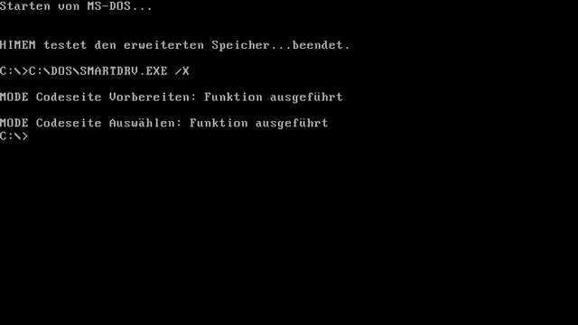 Pantalla de arranque de MS-DOS 6.22 con el indicador de línea de comandos