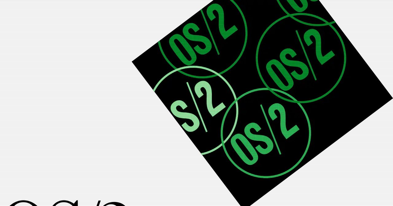 IBM OS/2 Warp 3 logo, with the tilted multicolored geometric mark and the word Warp