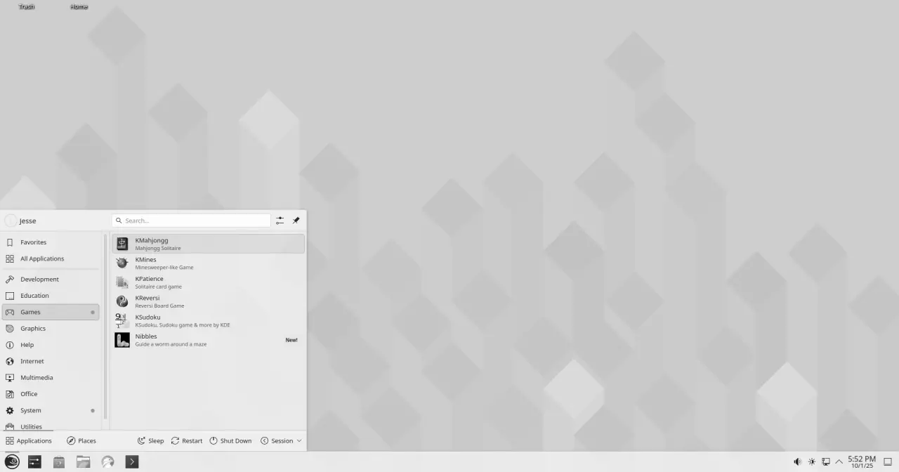 openSUSE Leap 16.0 KDE Plasma desktop