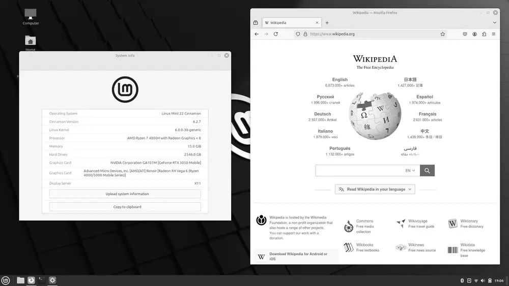Linux Mint desktop with the Cinnamon environment, a distribution designed to feel comfortable from the first boot