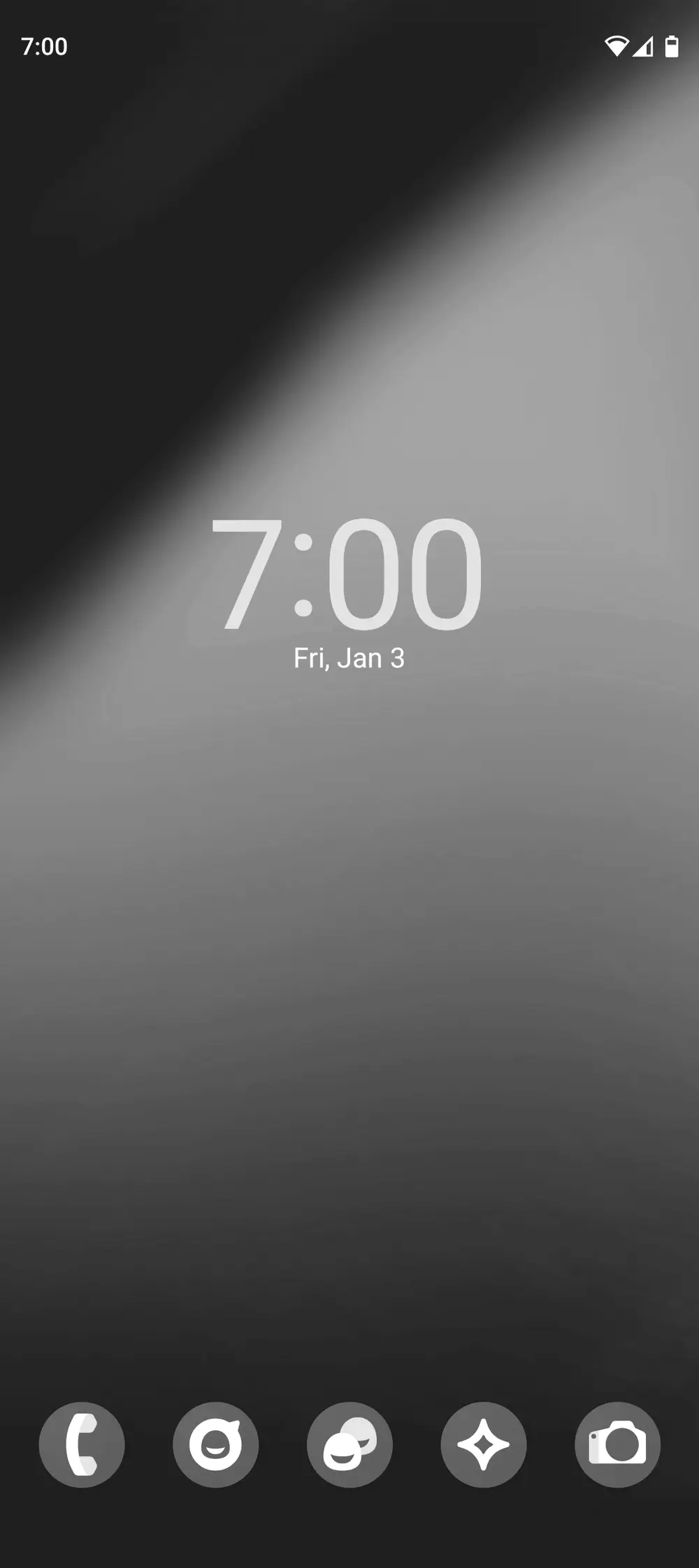Pantalla de inicio de LineageOS 22.1 basado en Android 15