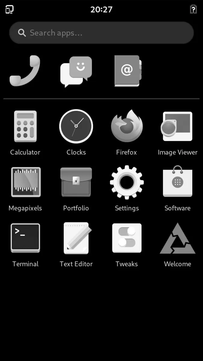 postmarketOS ejecutando el entorno Phosh, un GNU/Linux completo en el movil