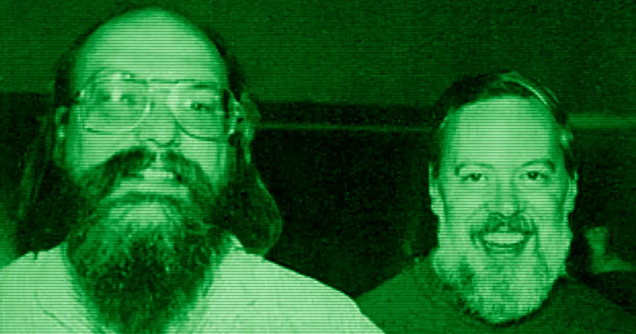 Ken Thompson and Dennis Ritchie, creators of Unix, in a 1973 photograph
