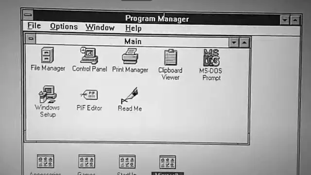 Captura del Administrador de Programas de Windows 3.1 con el grupo Principal abierto