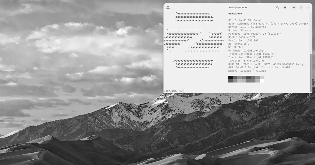 Zorin OS 18 desktop running the GNOME environment